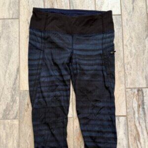 Lululemon Run Women's size 4 blue/black Capri leggings